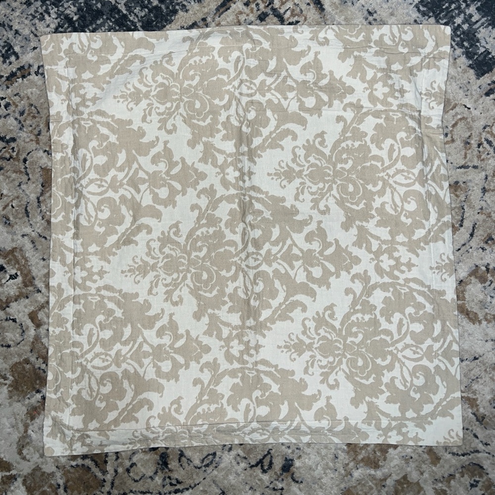 3 Pottery Barn Jacquard Medallion Cotton Linen Euro Sham in Neutral - Picture 6 of 16